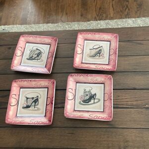 Collectible set of 4 salad/ dessert plates by Sakura sapatos design